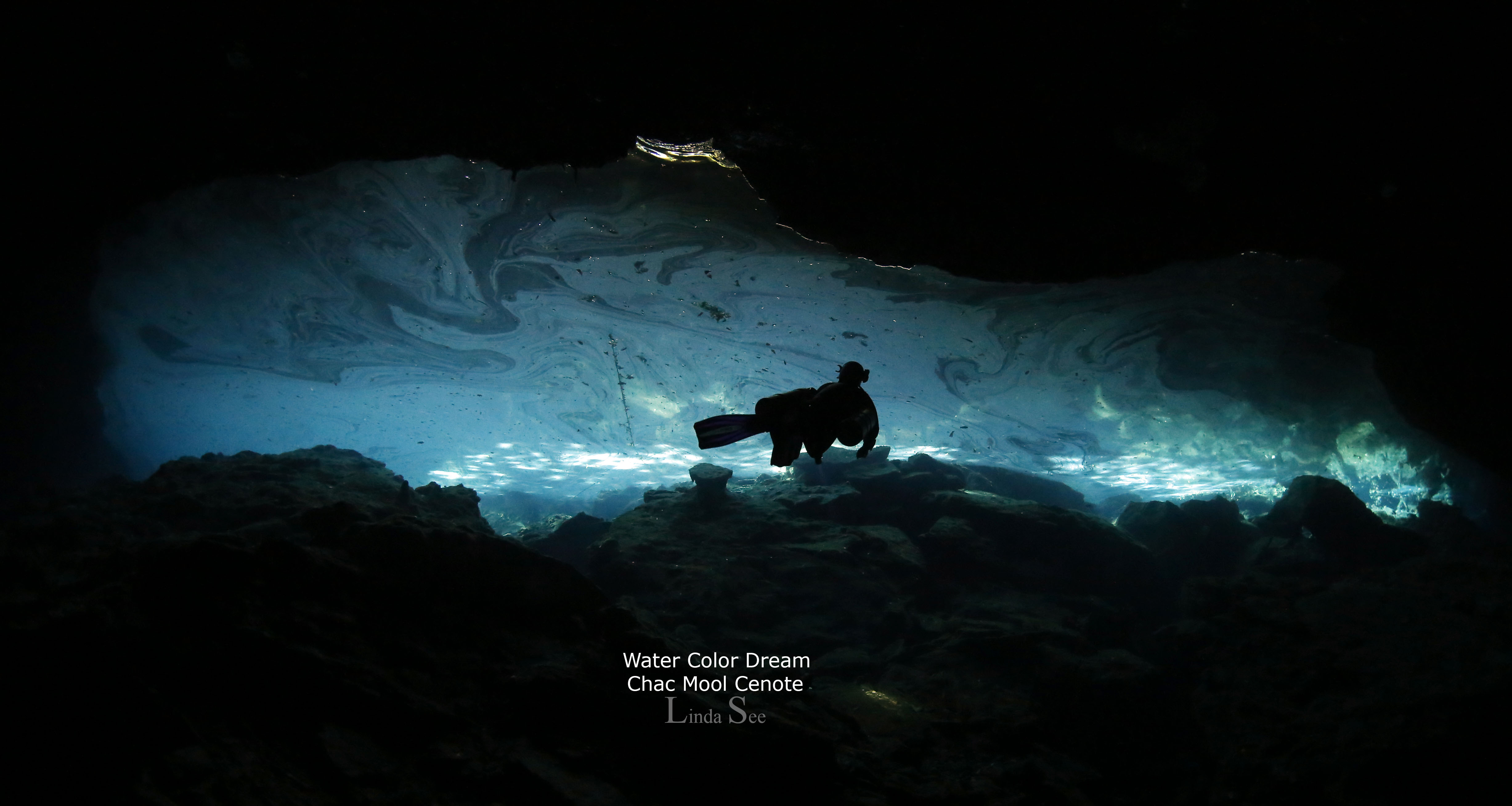 Cenote Chac Mool, Cavern Diving Photos, Linda See Photos, Cenote Diving Puerto Aventuras, Cavern Diving Puerto Aventuras